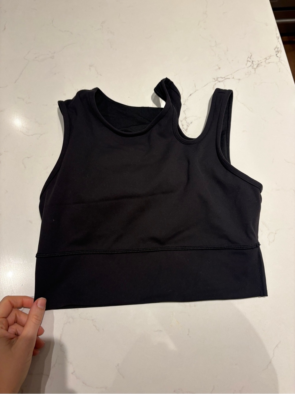 Lululemon Women's Black Asymmetric Tank Crop Top